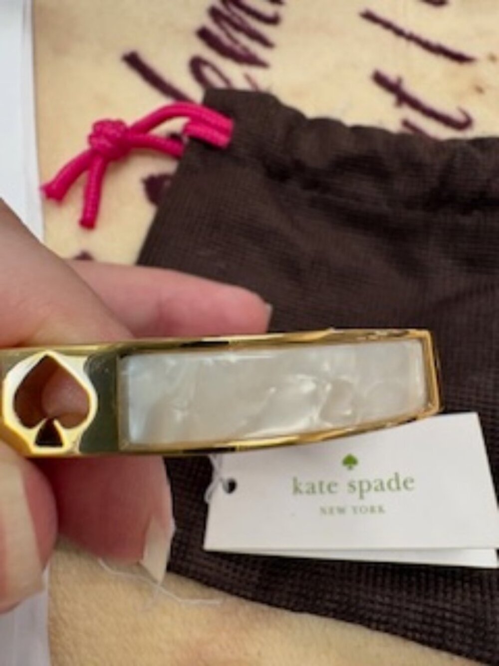 Kate Spade Hole Punch hinge bracelet and Spot the Spade bangle set of 2